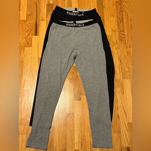 Fear of God Essentials Essentials Black and Gray Lounge Pants Medium [USED]